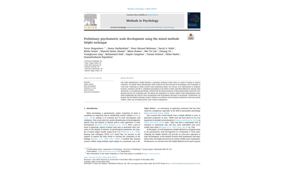 Preliminary psychometric scale development using the mixed methods Delphi technique, Thumbnail